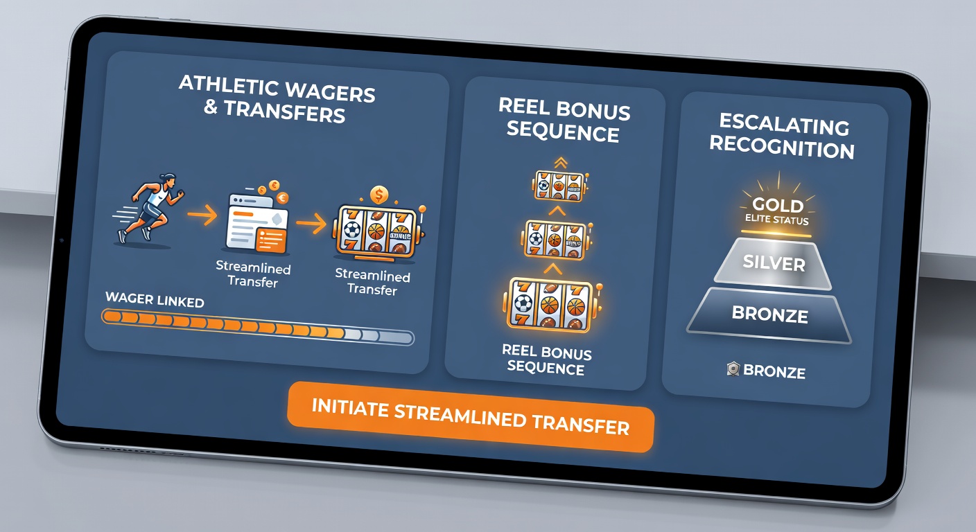 Mobile interface displaying integrated sports wagering and sequential reel bonus features with transfer options