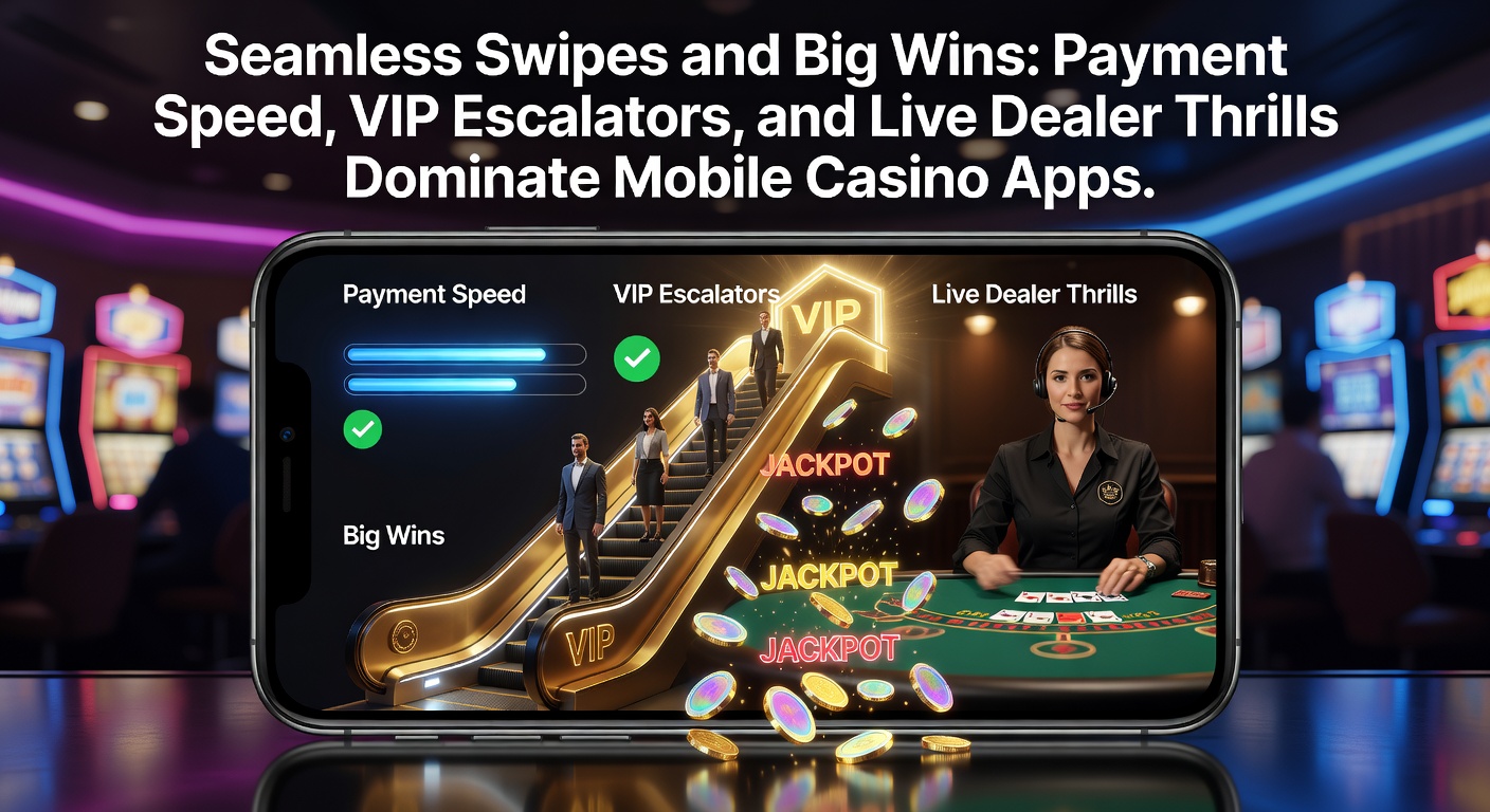 Smartphone screen displaying a mobile casino app with quick-swipe payment options and live dealer table in action